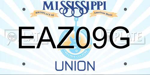 EAZ09G Mississippi License Plate