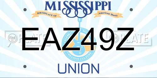 EAZ49Z Mississippi License Plate