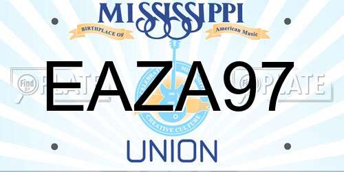 EAZA97 Mississippi License Plate