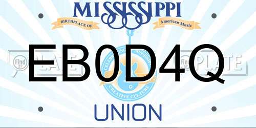 EB0D4Q Mississippi License Plate
