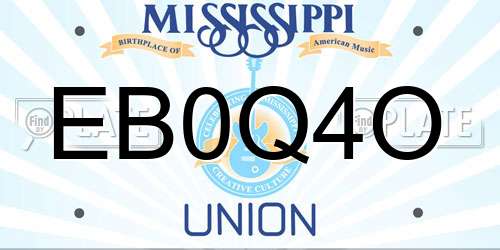 EB0Q4O Mississippi License Plate