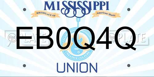 EB0Q4Q Mississippi License Plate