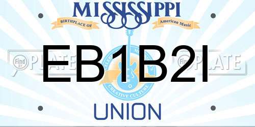 EB1B2I Mississippi License Plate