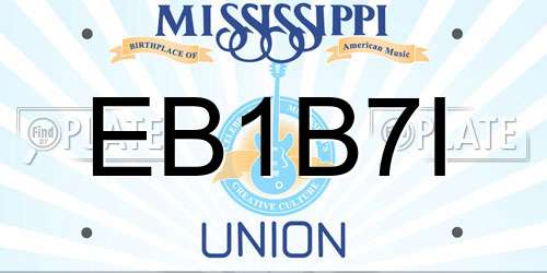 EB1B7I Mississippi License Plate