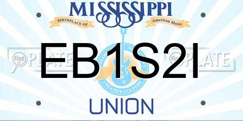EB1S2I Mississippi License Plate