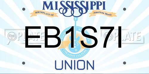 EB1S7I Mississippi License Plate