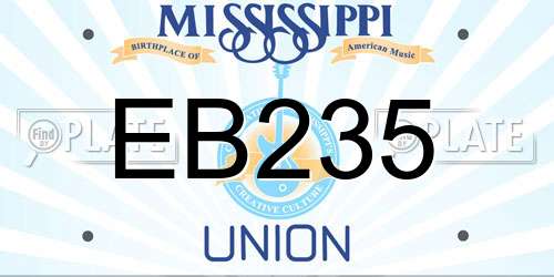 EB235 Mississippi License Plate