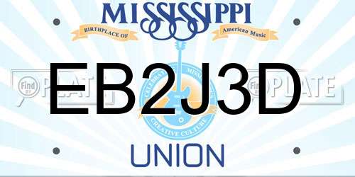 EB2J3D Mississippi License Plate