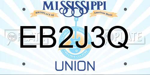 EB2J3Q Mississippi License Plate