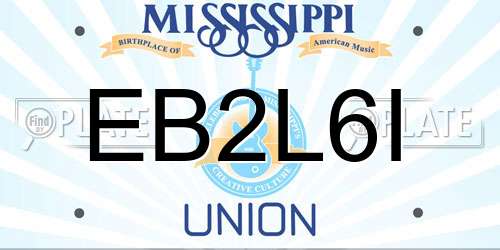 EB2L6I Mississippi License Plate