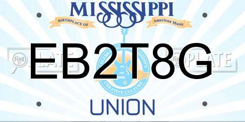 EB2T8G Mississippi License Plate
