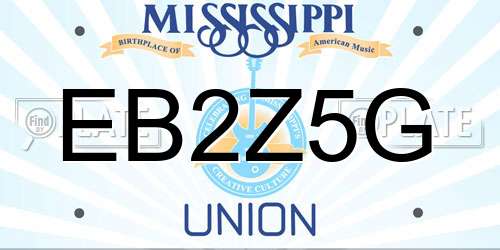EB2Z5G Mississippi License Plate
