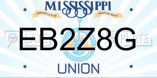 EB2Z8G Mississippi License Plate