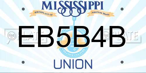 EB5B4B Mississippi License Plate