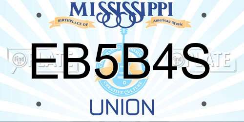 EB5B4S Mississippi License Plate