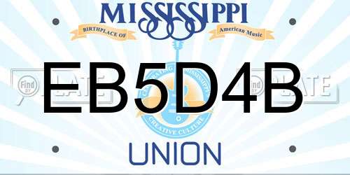 EB5D4B Mississippi License Plate