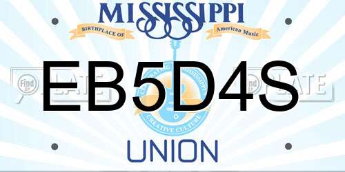 EB5D4S Mississippi License Plate
