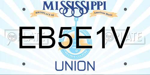 EB5E1V Mississippi License Plate