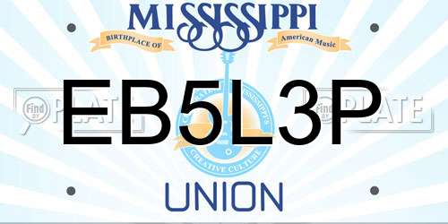 EB5L3P Mississippi License Plate