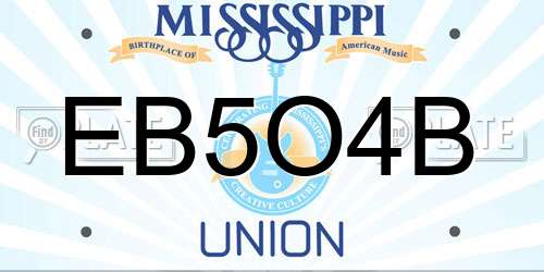 EB5O4B Mississippi License Plate