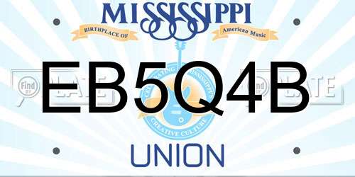 EB5Q4B Mississippi License Plate