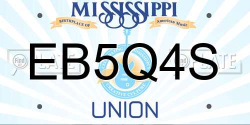 EB5Q4S Mississippi License Plate