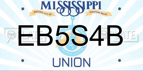 EB5S4B Mississippi License Plate