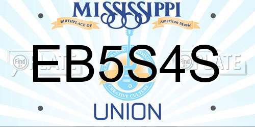 EB5S4S Mississippi License Plate