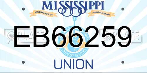 EB66259 Mississippi License Plate