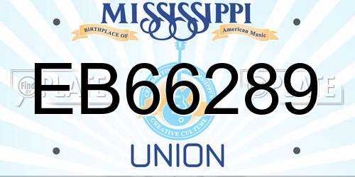 EB66289 Mississippi License Plate
