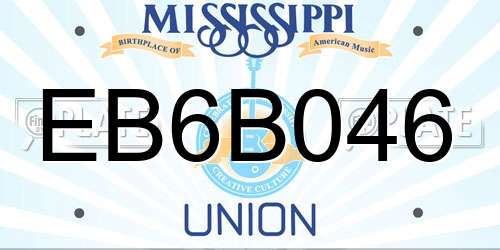 EB6B046 Mississippi License Plate