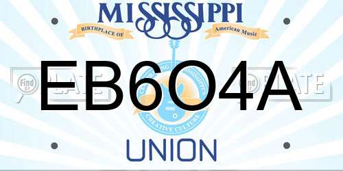 EB6O4A Mississippi License Plate