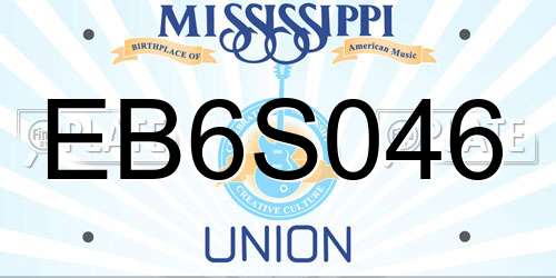 EB6S046 Mississippi License Plate