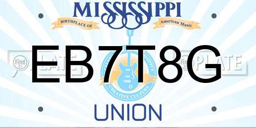 EB7T8G Mississippi License Plate