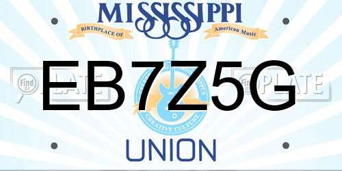 EB7Z5G Mississippi License Plate