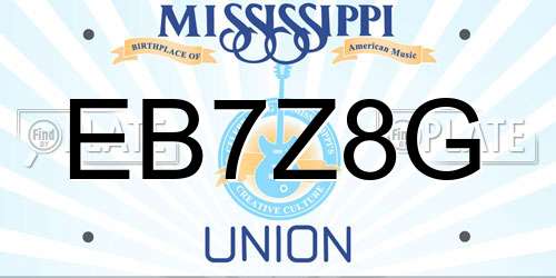 EB7Z8G Mississippi License Plate