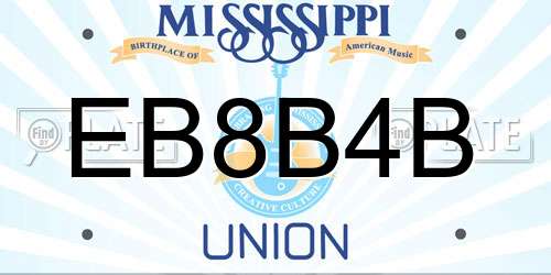 EB8B4B Mississippi License Plate