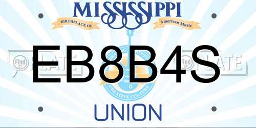 EB8B4S Mississippi License Plate