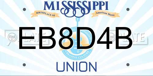EB8D4B Mississippi License Plate