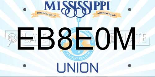 EB8E0M Mississippi License Plate