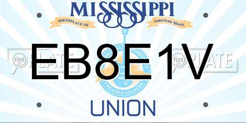 EB8E1V Mississippi License Plate