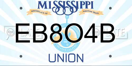EB8O4B Mississippi License Plate