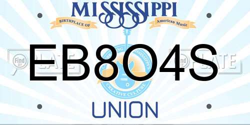 EB8O4S Mississippi License Plate