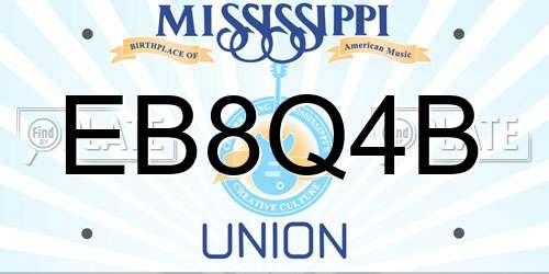 EB8Q4B Mississippi License Plate