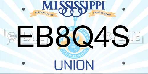 EB8Q4S Mississippi License Plate