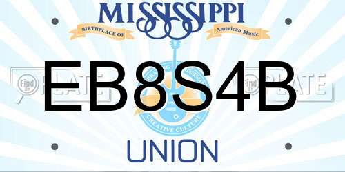 EB8S4B Mississippi License Plate