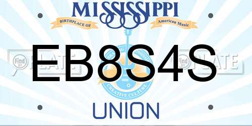 EB8S4S Mississippi License Plate