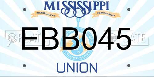 EBB045 Mississippi License Plate