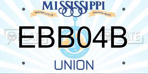 EBB04B Mississippi License Plate