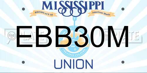 EBB30M Mississippi License Plate